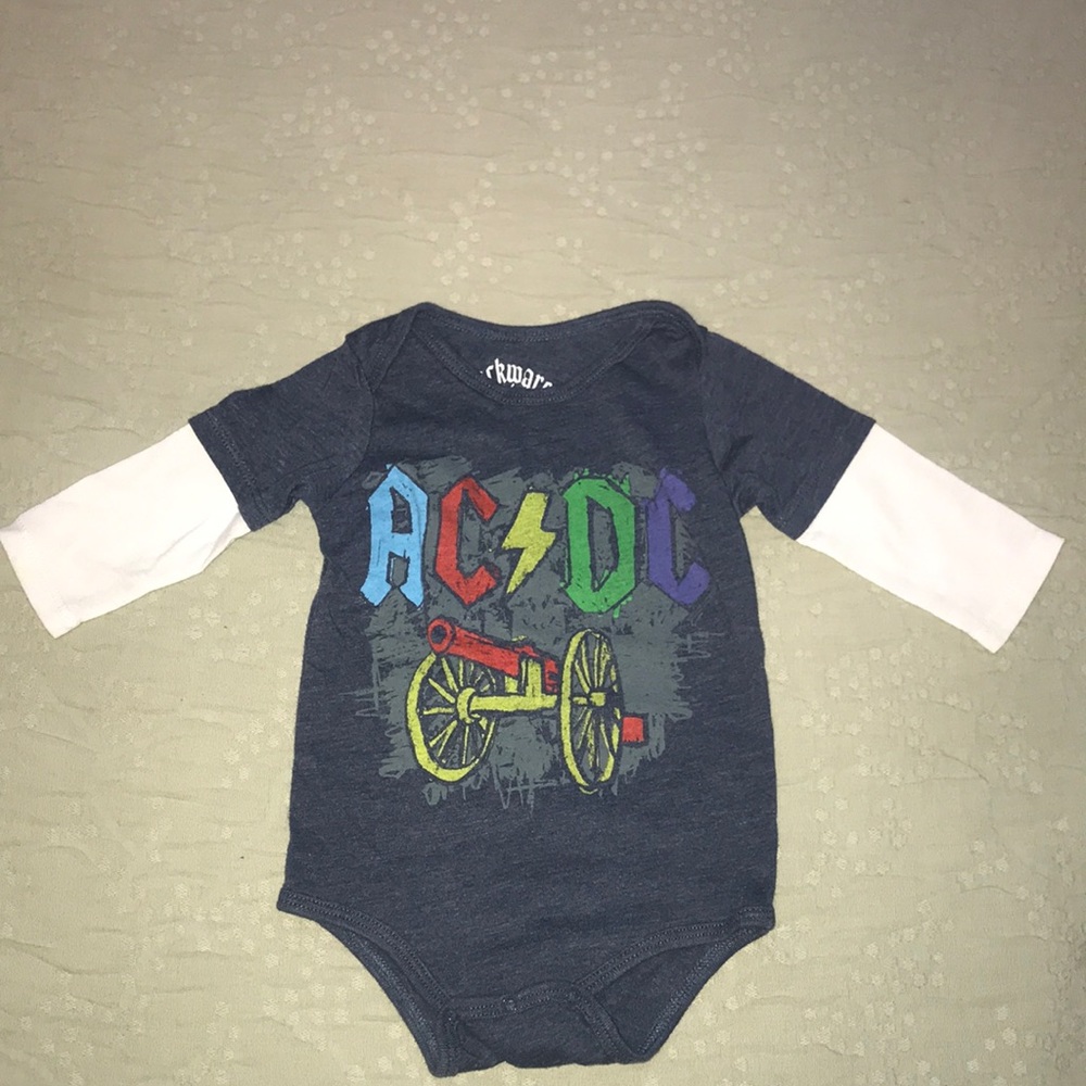 AC/DC baby long sleeve onesie 3 months